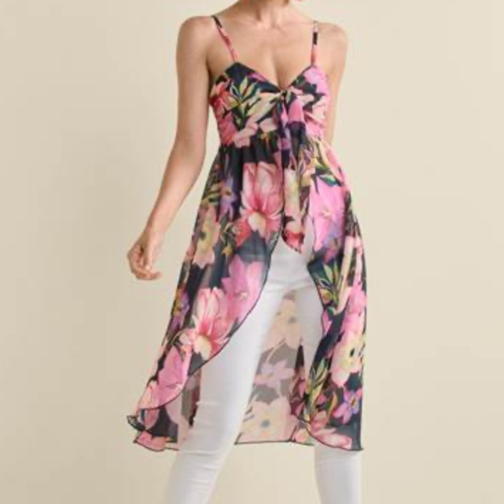 NWT Venus black multi Floral Print Maxi Top